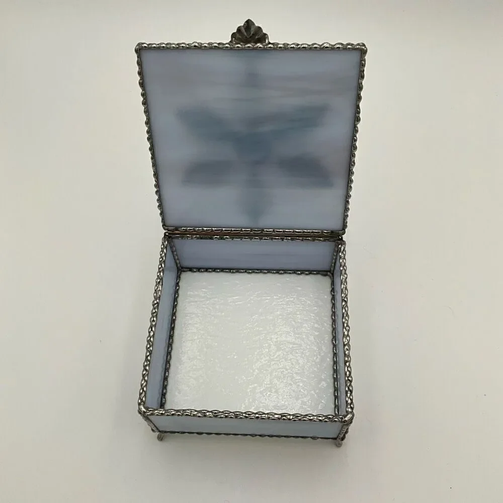 HANDCRAFTED Stained Glass Jewelry Box Keepsake Box